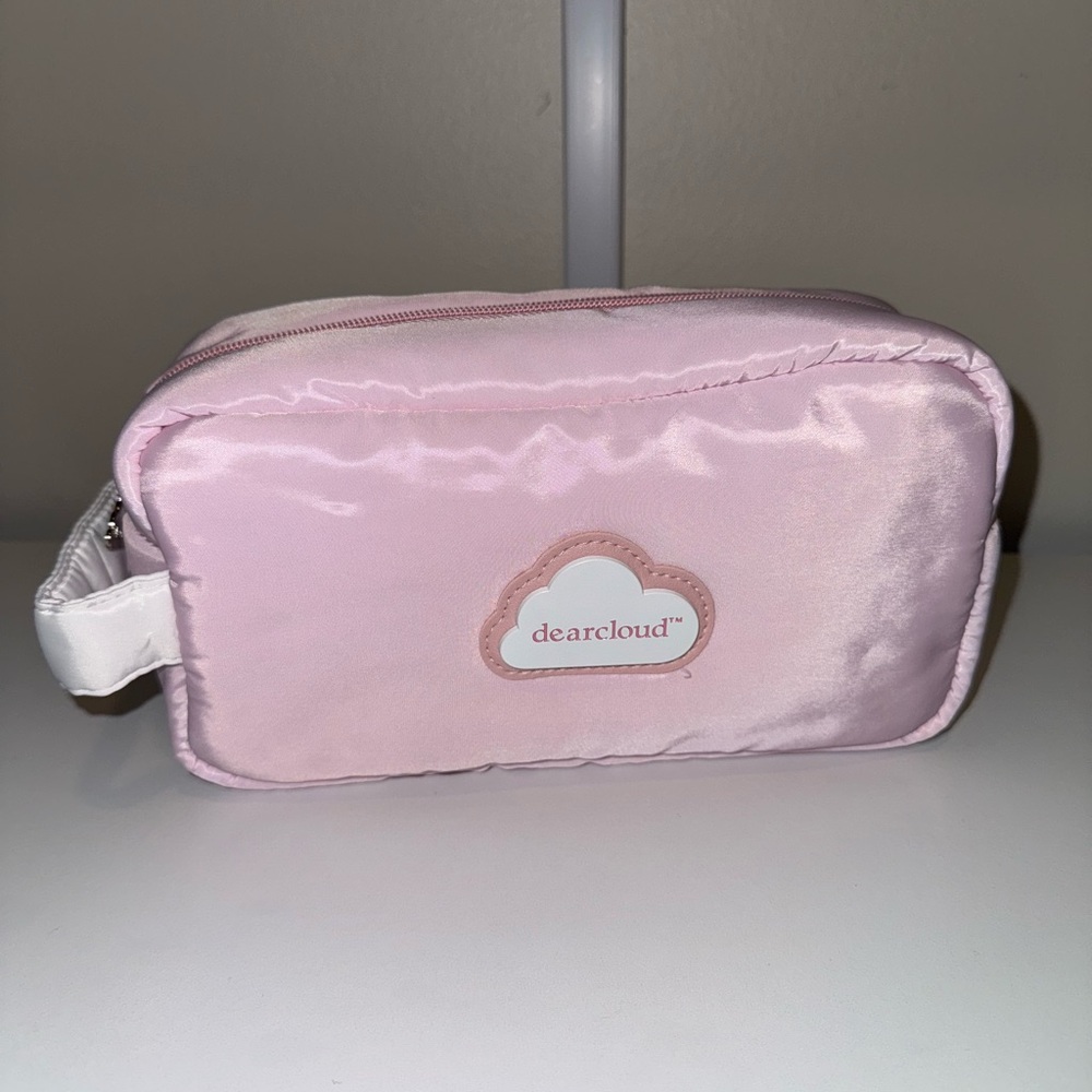 Dearcloud Pink Satin Cosmetic Bag